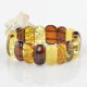 Massive multicolor amber bracelet